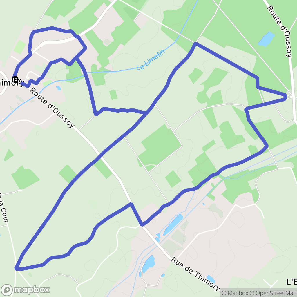 Thimory : carte du parcours de randonnée - France