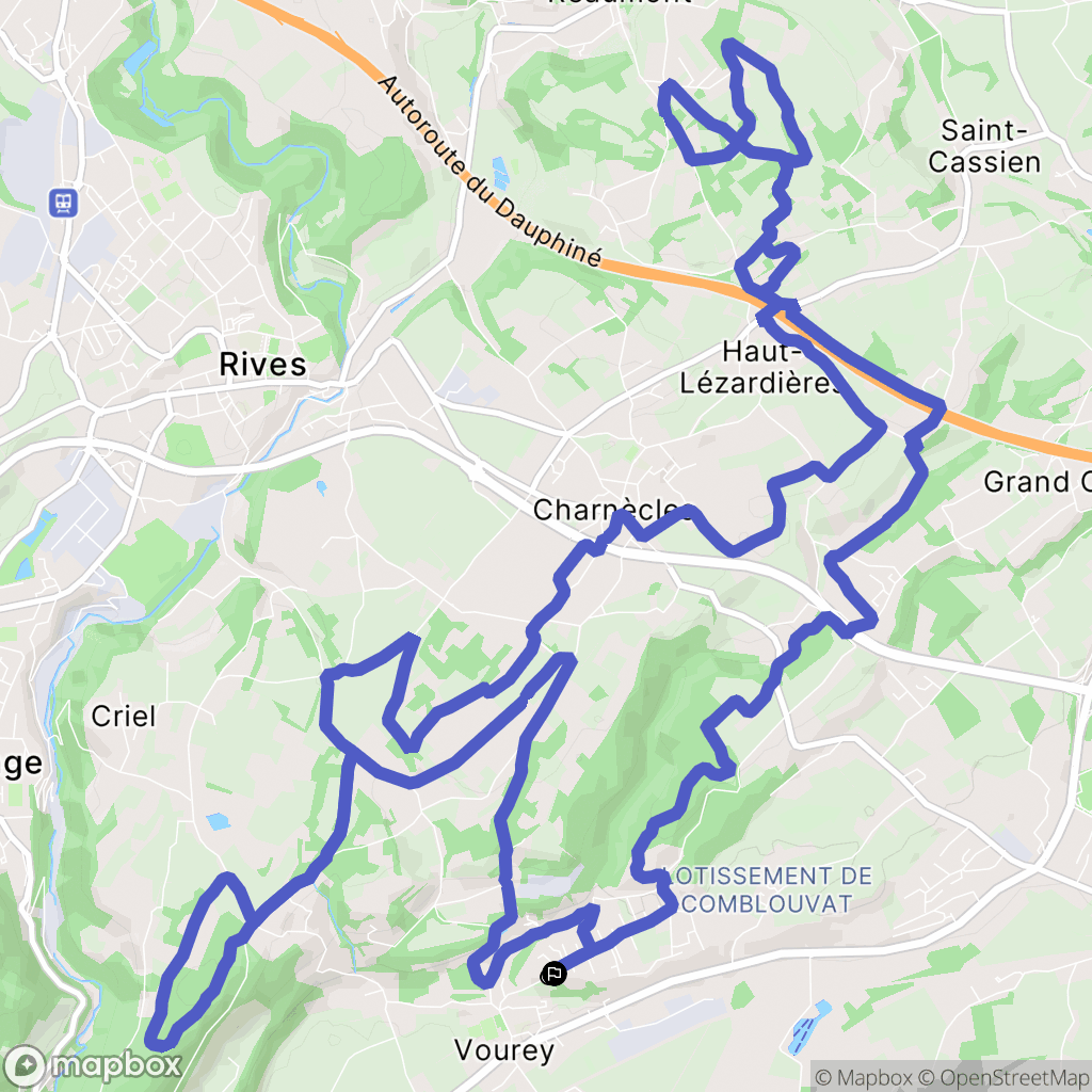 Vourey : carte du parcours de randonnée - France