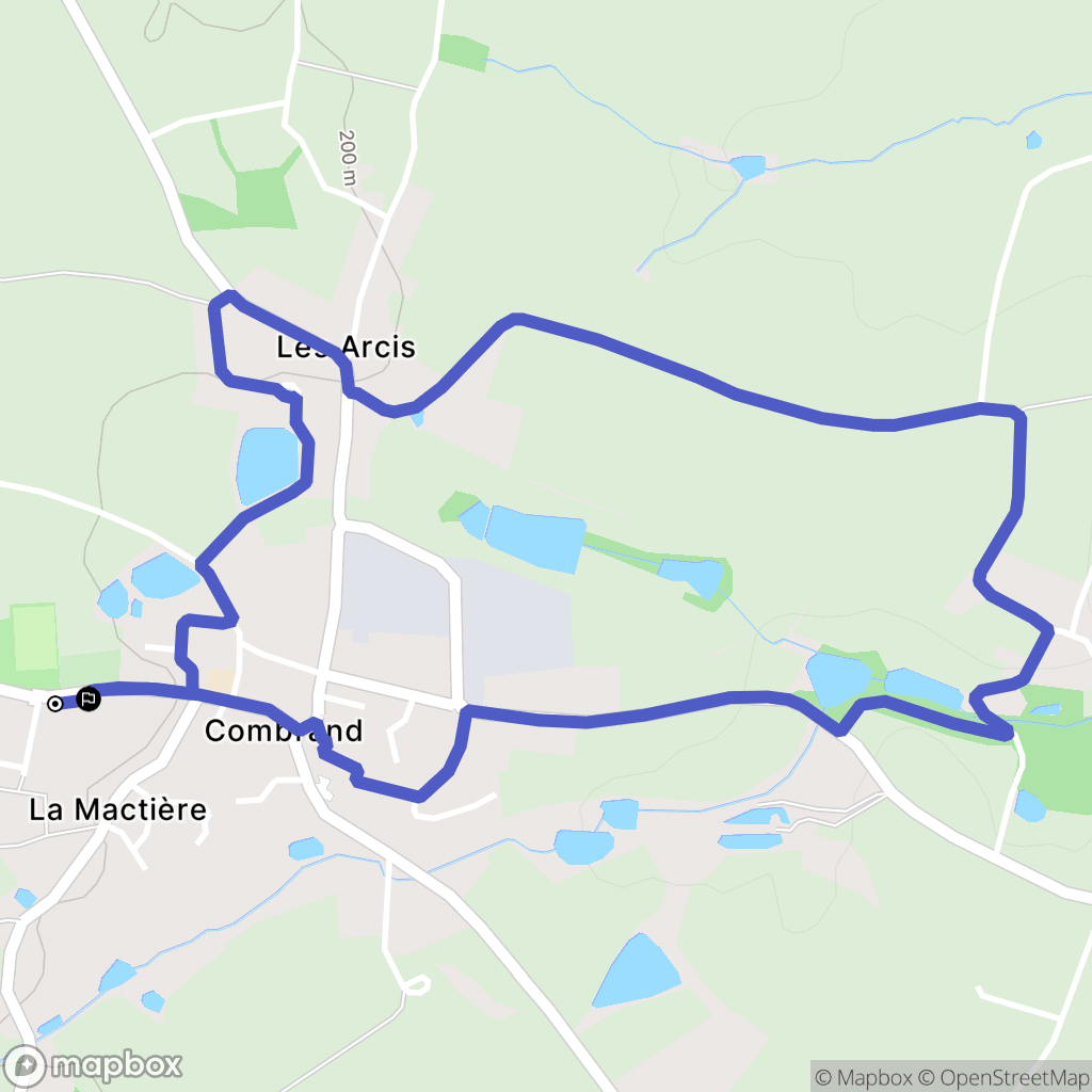 Combrand : carte du parcours de randonnée - France
