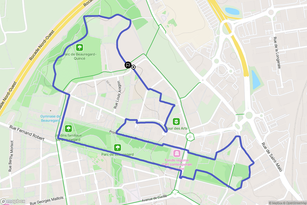 Beauregard : carte du parcours de randonnée - France