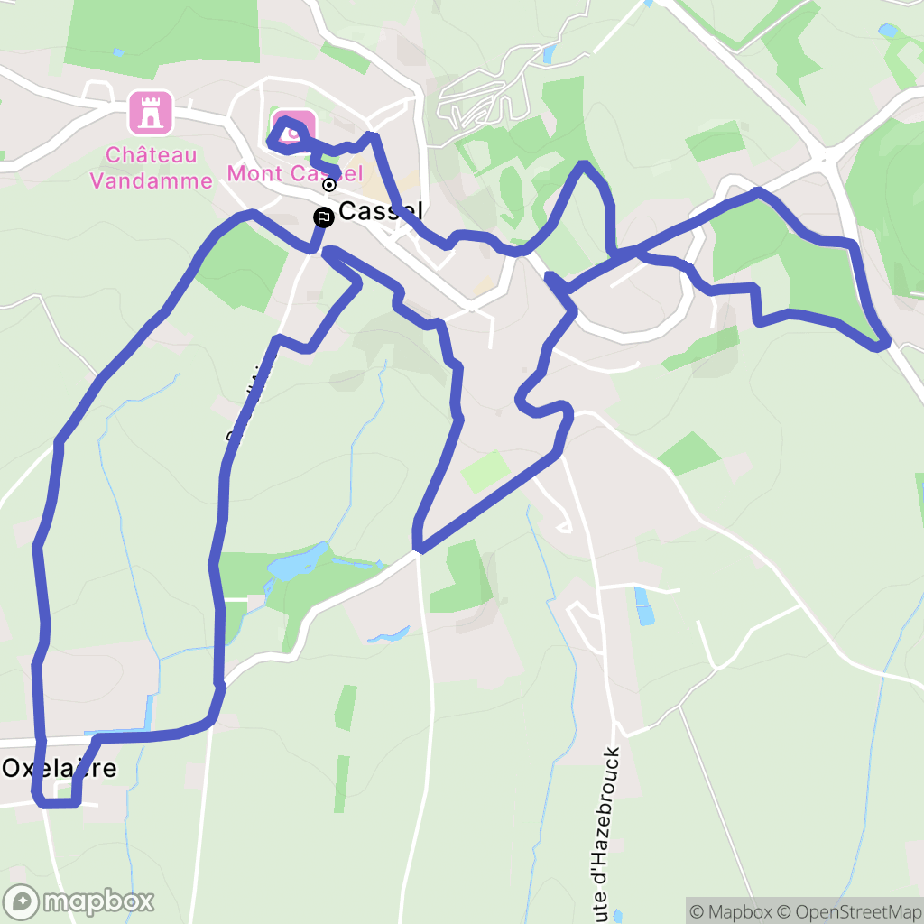 Cassel : carte du parcours de randonnée - France