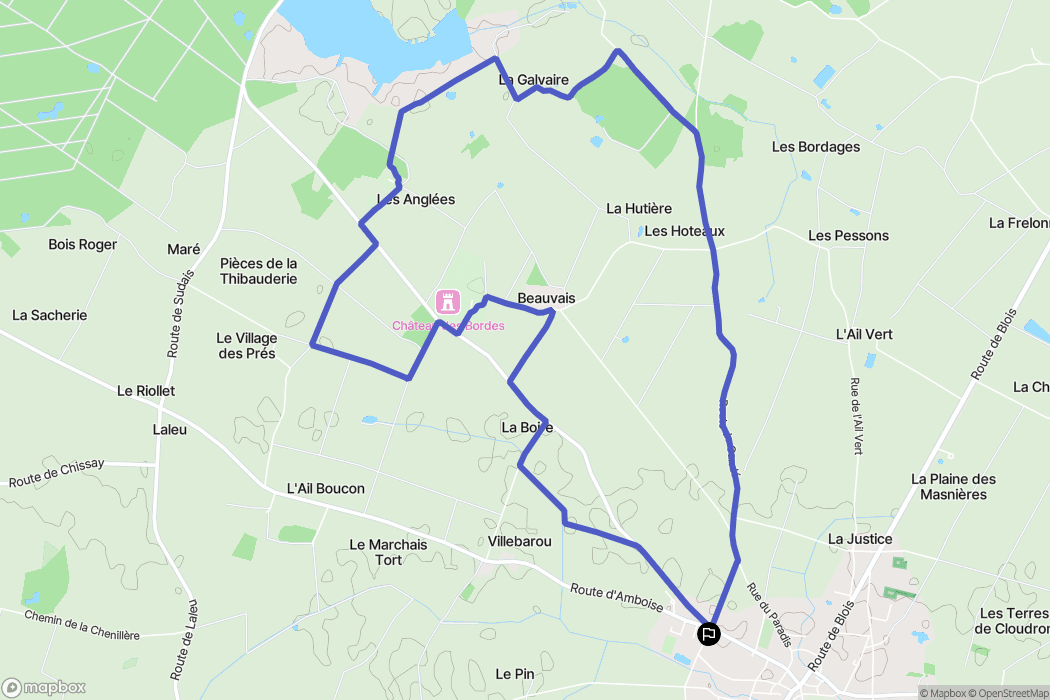 Pontlevoy : carte du parcours de randonnée - France
