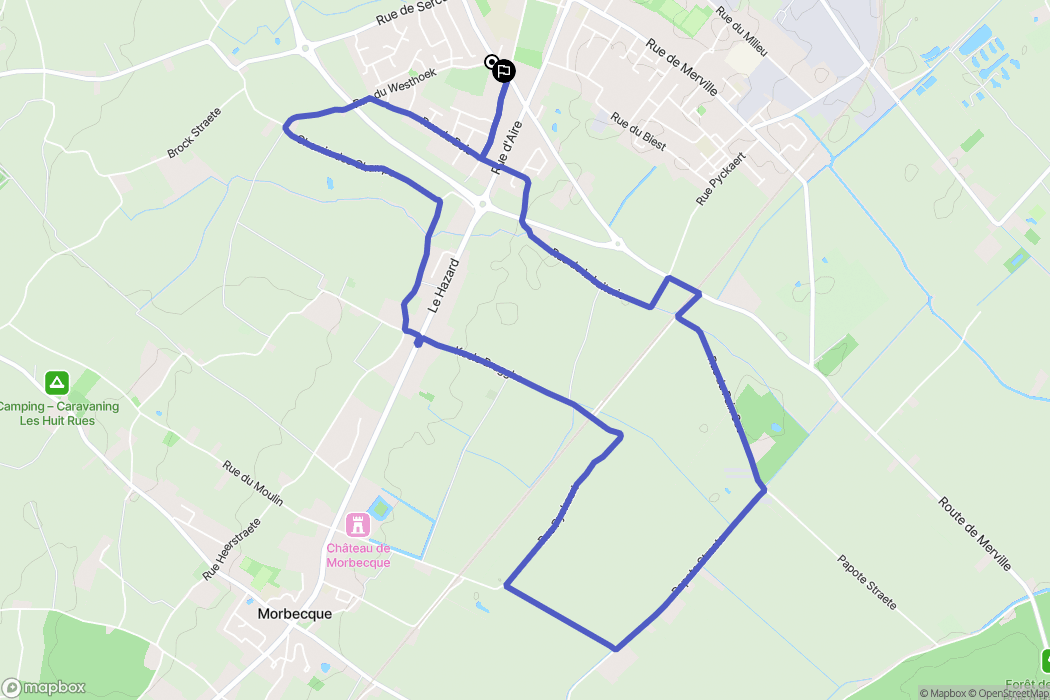 Hazebrouck : carte du parcours de randonnée - France
