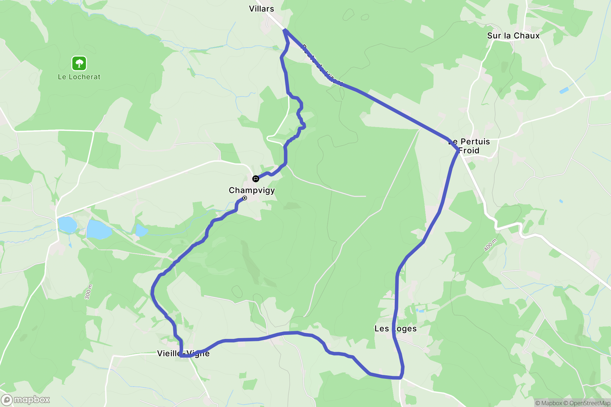 Saint-Bonnet-de-Vieille-Vigne : carte du parcours de randonnée - France