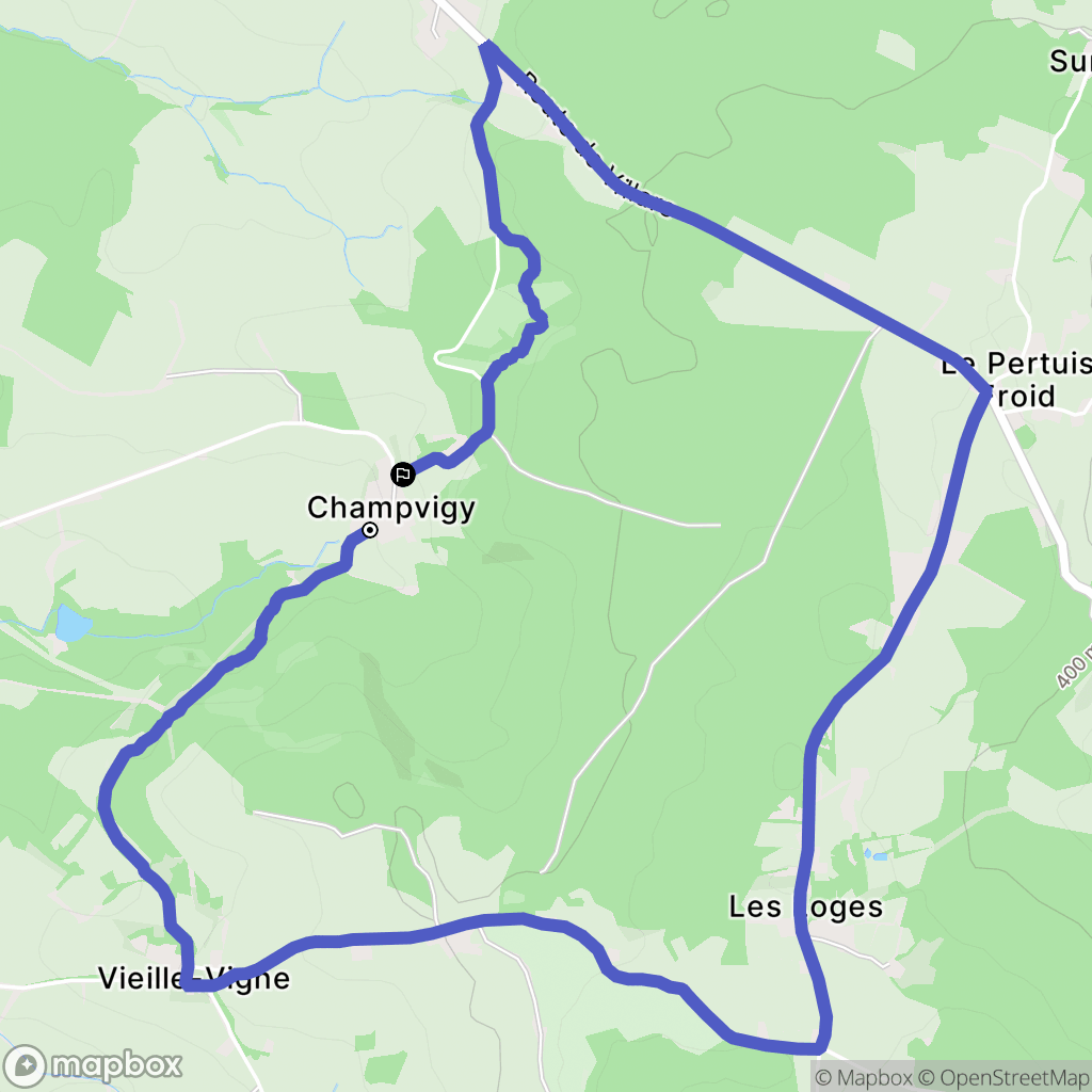 Saint-Bonnet-de-Vieille-Vigne : carte du parcours de randonnée - France