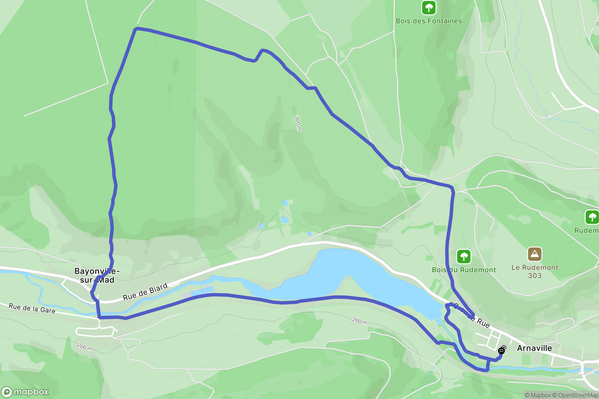 Arnaville : carte du parcours de randonnée - France