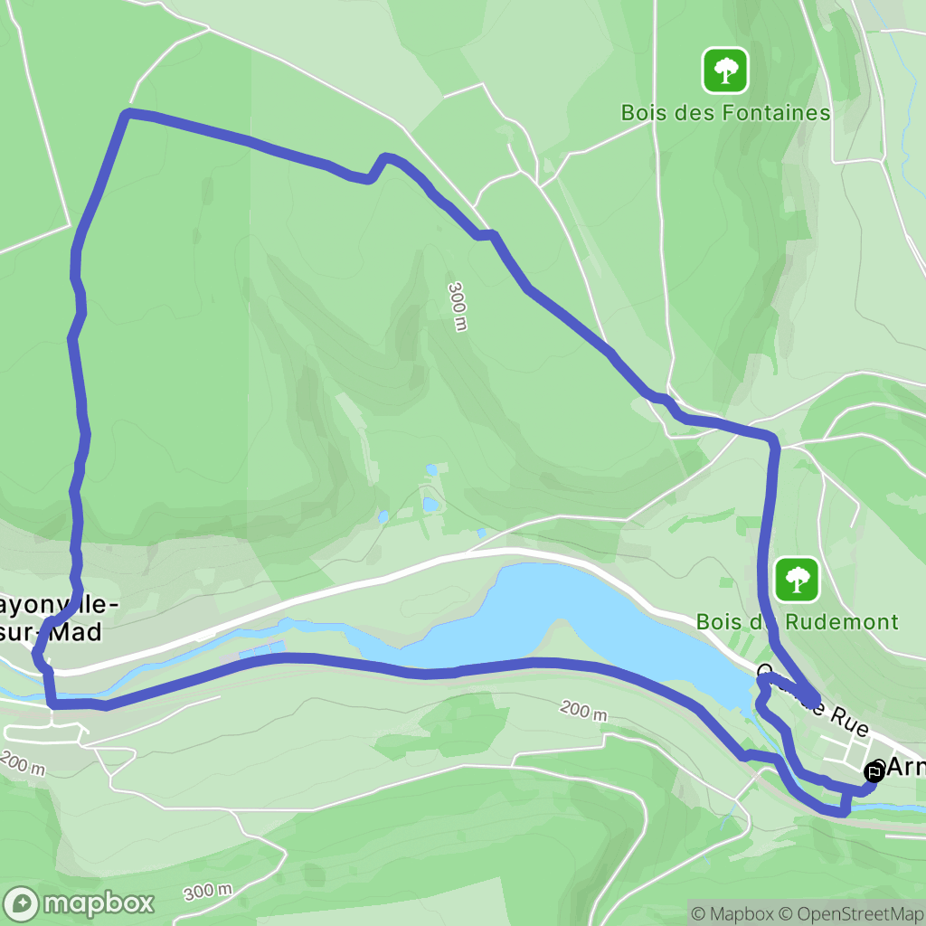 Arnaville : carte du parcours de randonnée - France