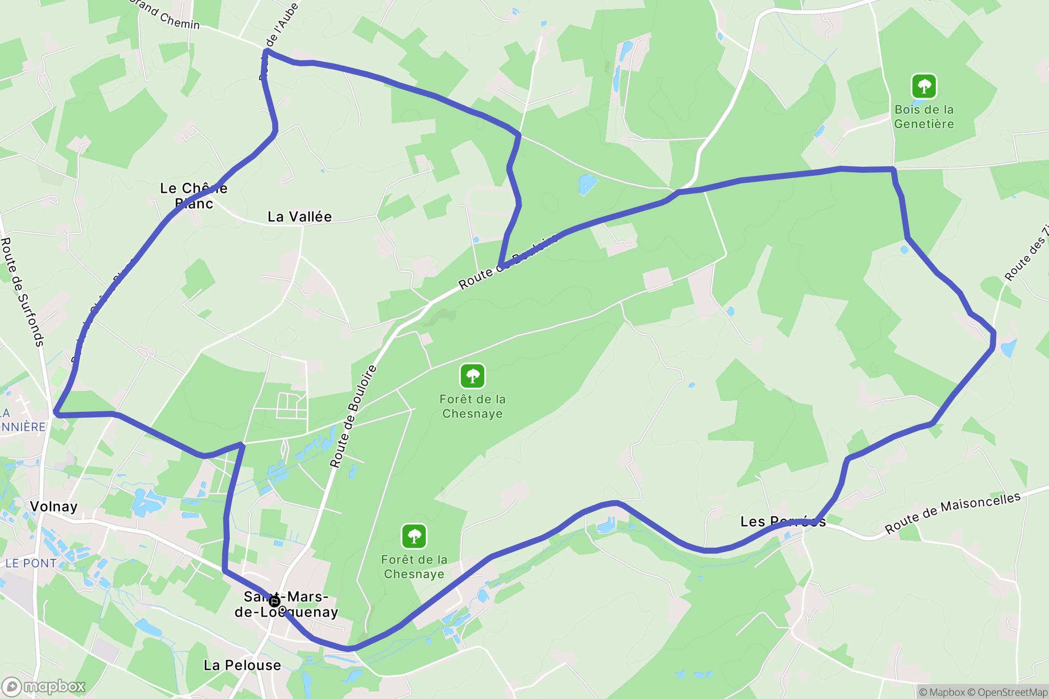 Saint-Mars-de-Locquenay : carte du parcours de randonnée - France
