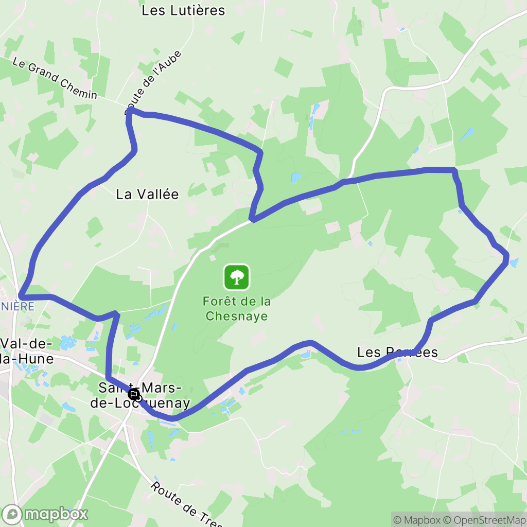 Saint-Mars-de-Locquenay : carte du parcours de randonnée - France
