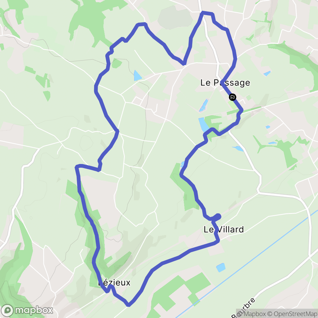 Le Passage : carte du parcours de randonnée - France