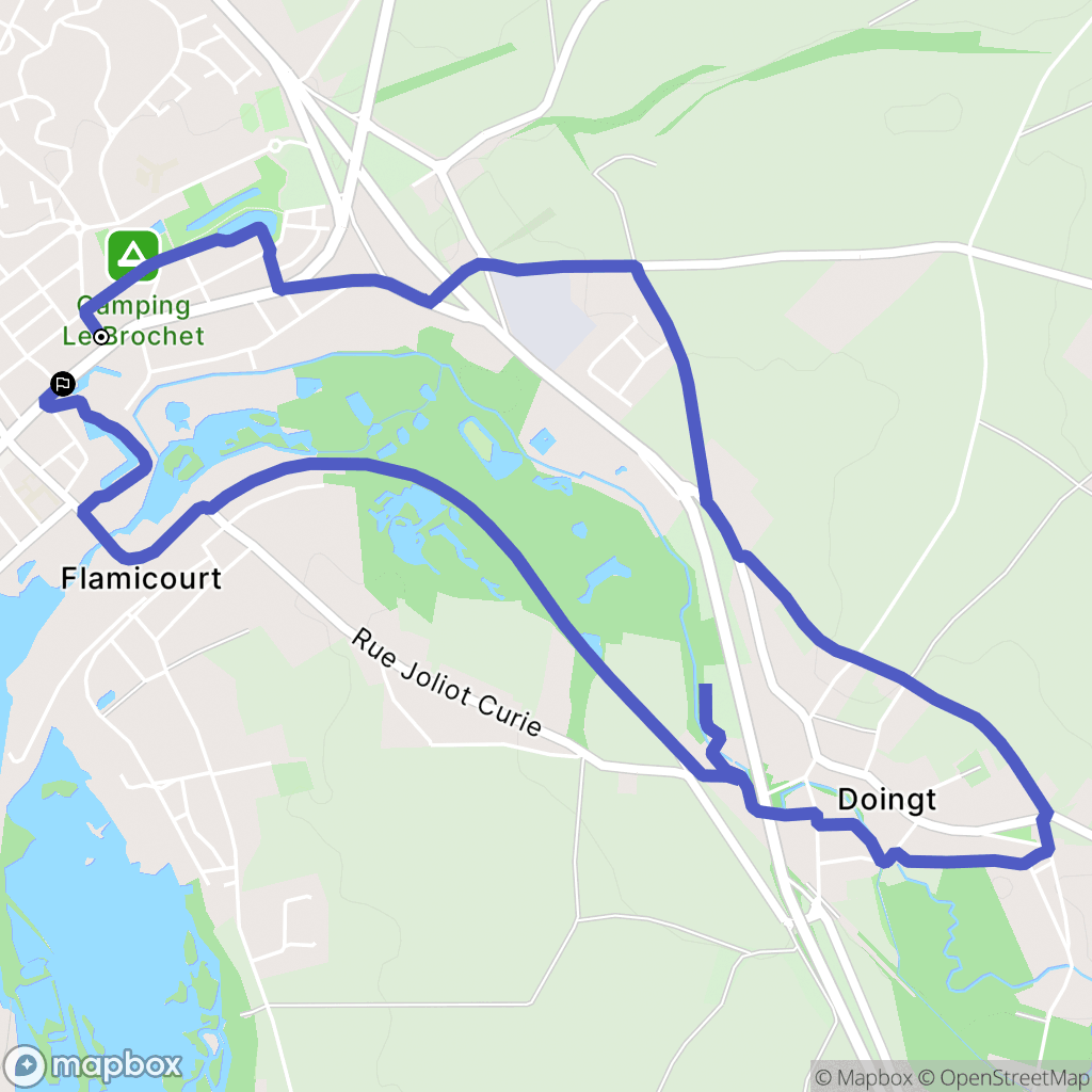 Péronne : carte du parcours de randonnée - France