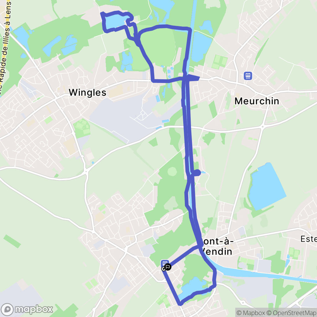 Pont-à-Vendin : carte du parcours de randonnée - France