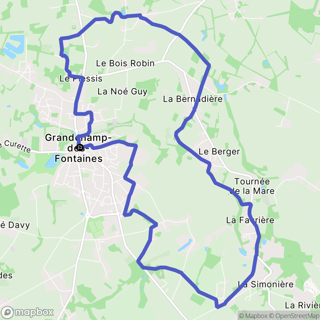 Grandchamps-des-Fontaines : carte du parcours de randonnée - France
