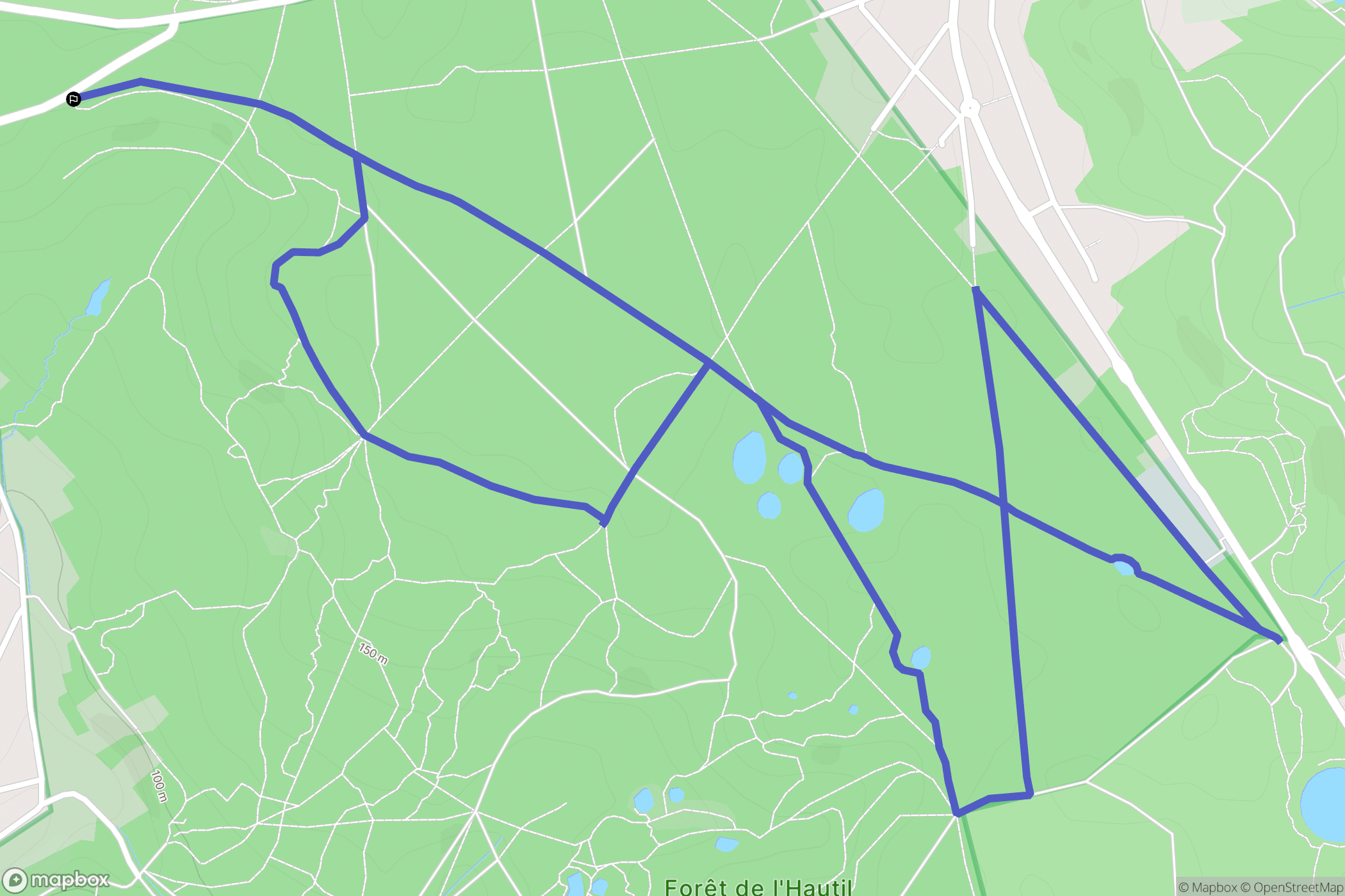 Vaux-sur-Seine : carte du parcours de randonnée - France