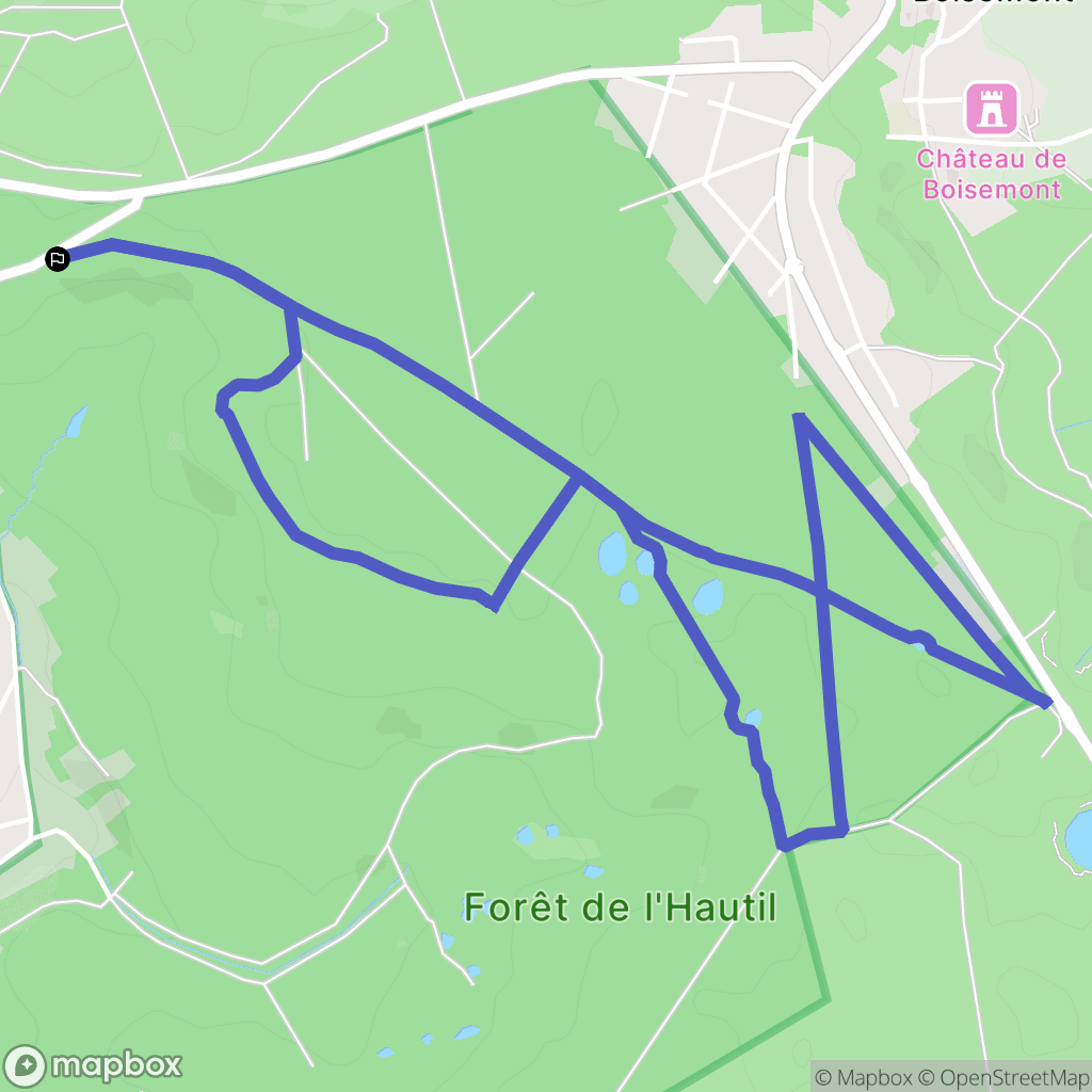 Vaux-sur-Seine : carte du parcours de randonnée - France