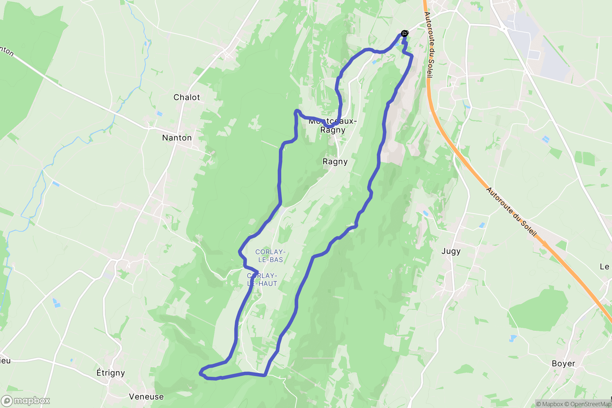 Sennecey-le-Grand : carte du parcours de randonnée - France