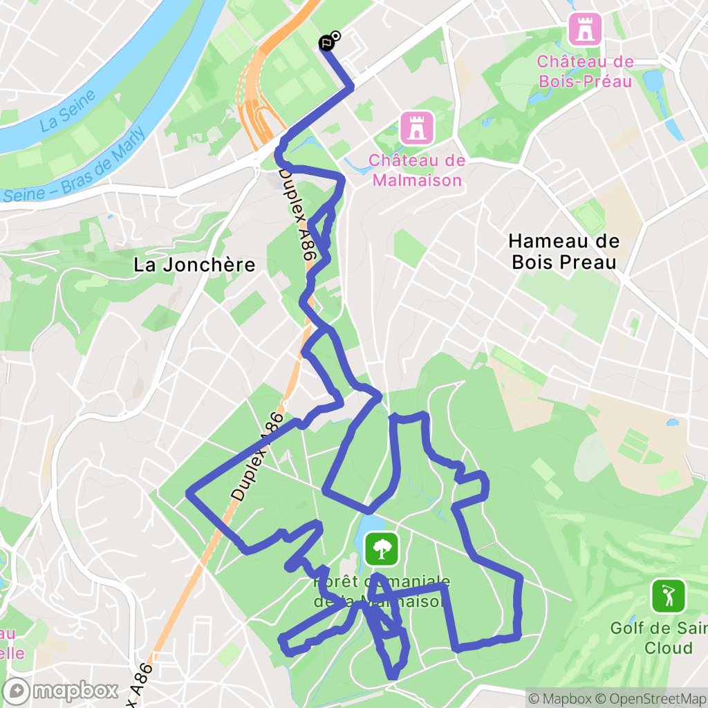 Rueil-Malmaison : carte du parcours de randonnée - France