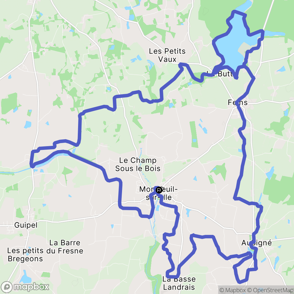 Montreuil-sur-Ille : carte du parcours de randonnée - France