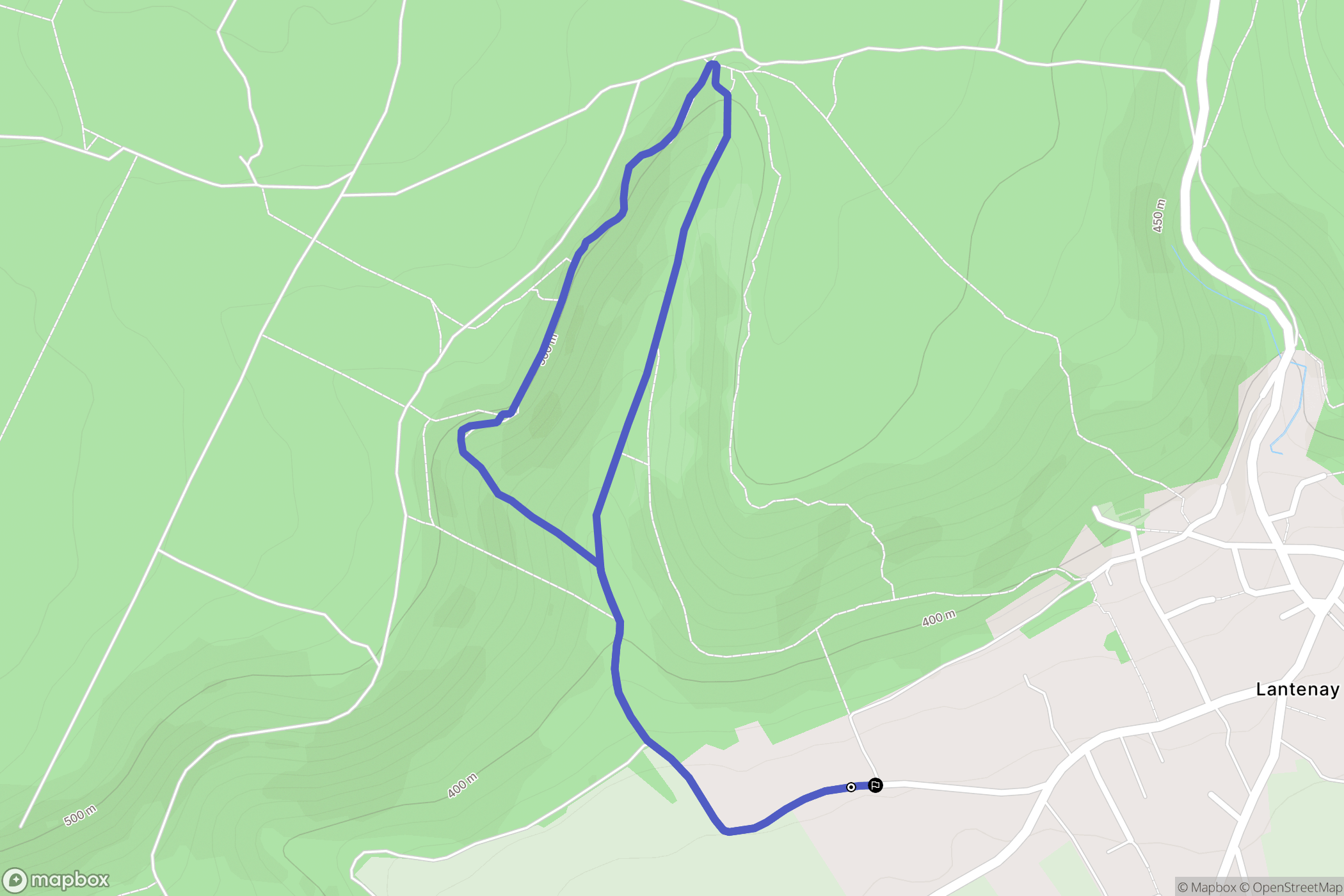 Lantenay : carte du parcours de randonnée - France