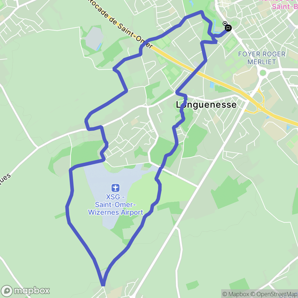 Saint-Omer : carte du parcours de randonnée - France