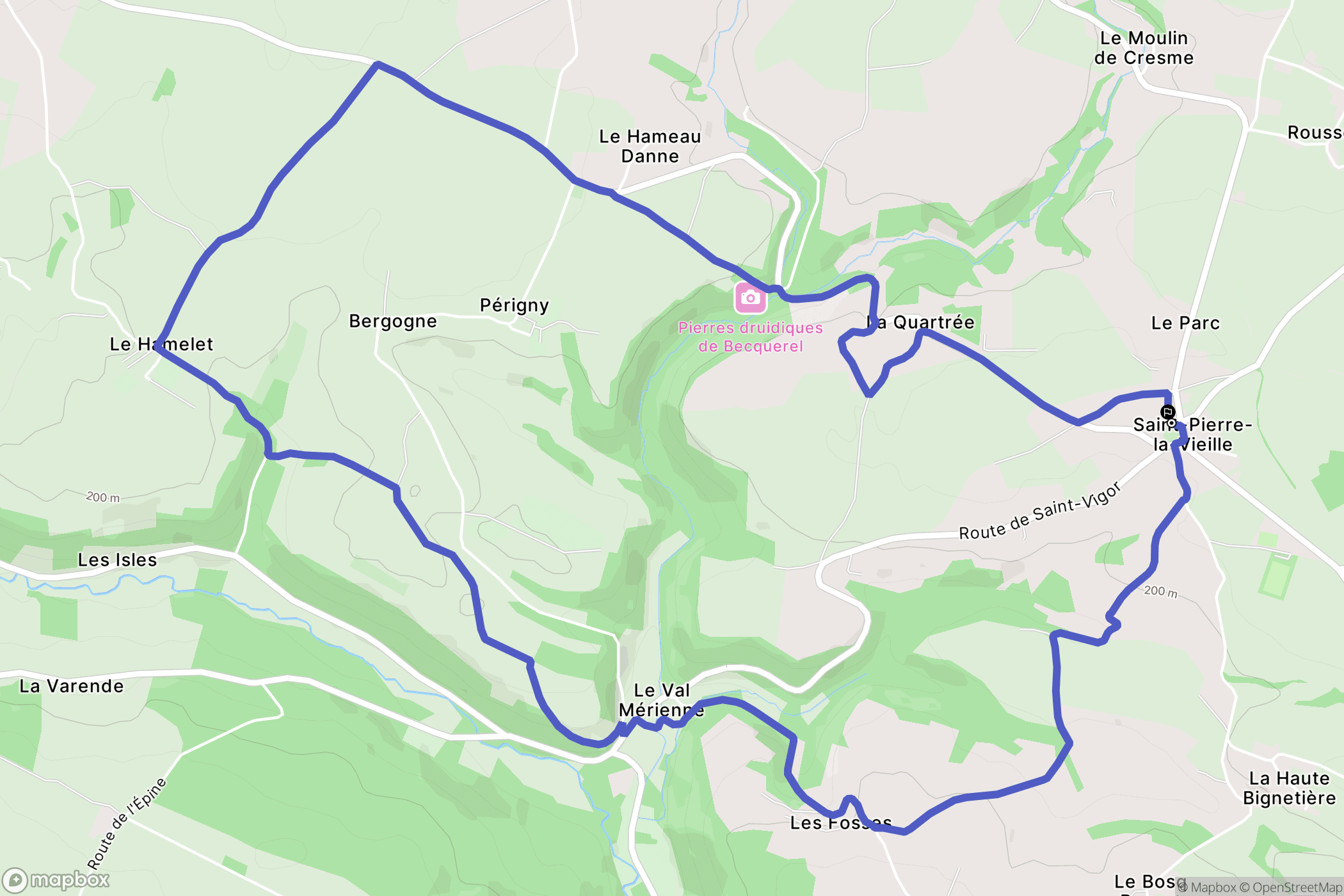 Condé-en-Normandie : carte du parcours de randonnée - France