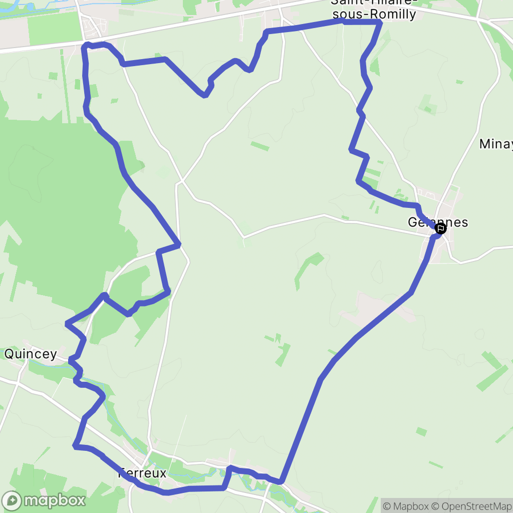 Gélannes : carte du parcours de randonnée - France