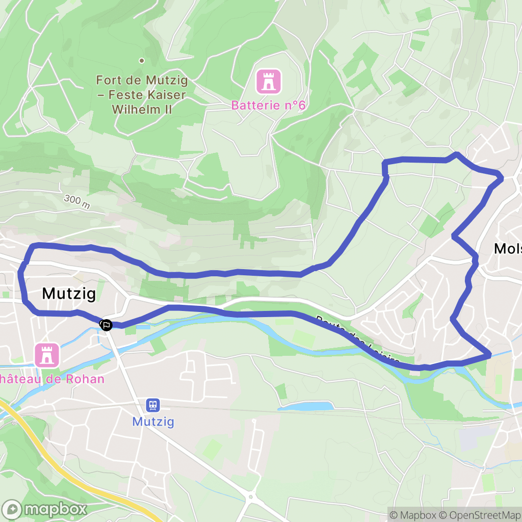 Mutzig : carte du parcours de randonnée - France