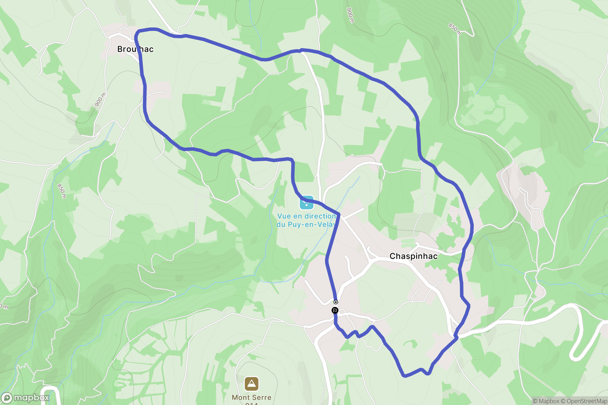 Chaspinhac : carte du parcours de randonnée - France