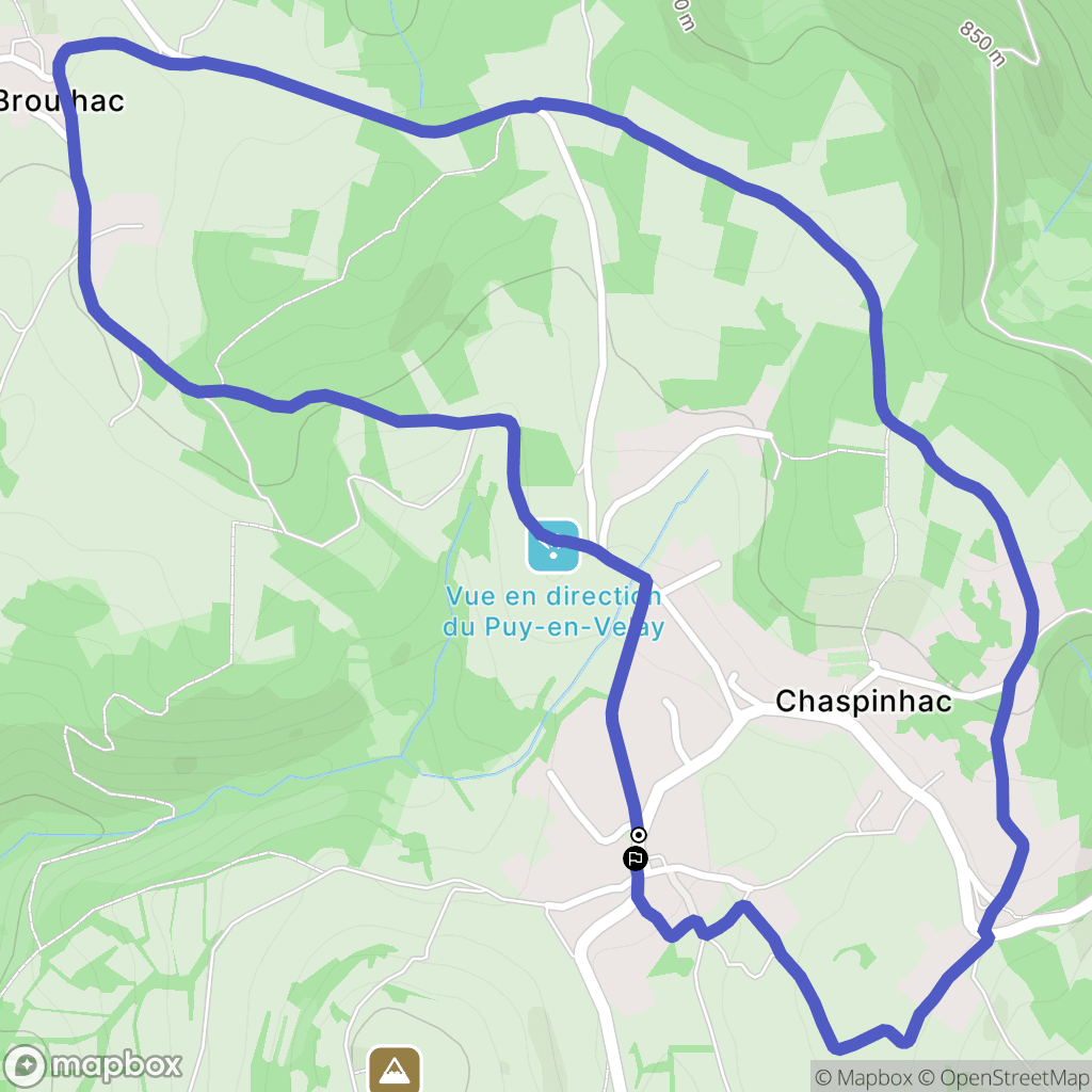 Chaspinhac : carte du parcours de randonnée - France