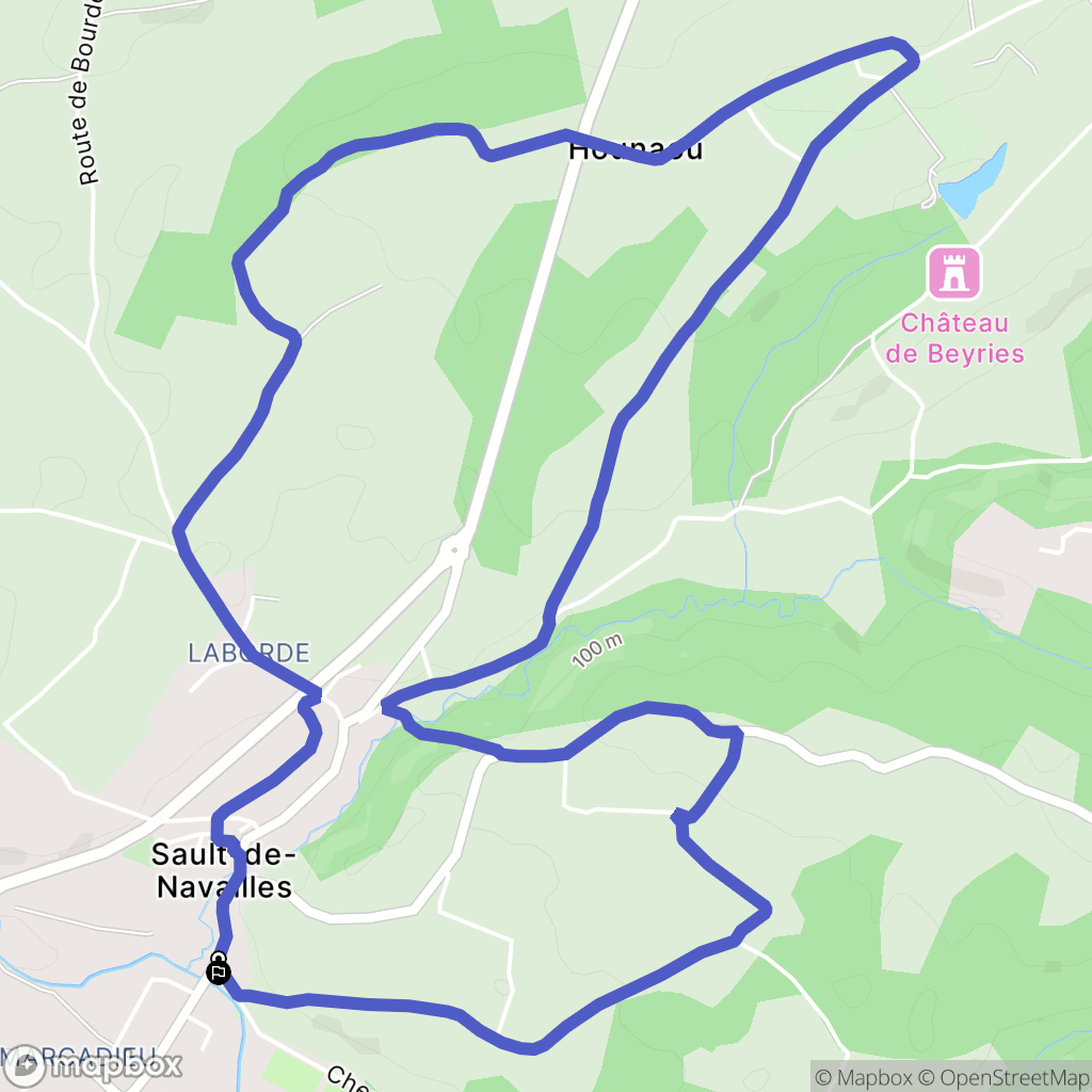 Sault-de-Navailles : carte du parcours de randonnée - France
