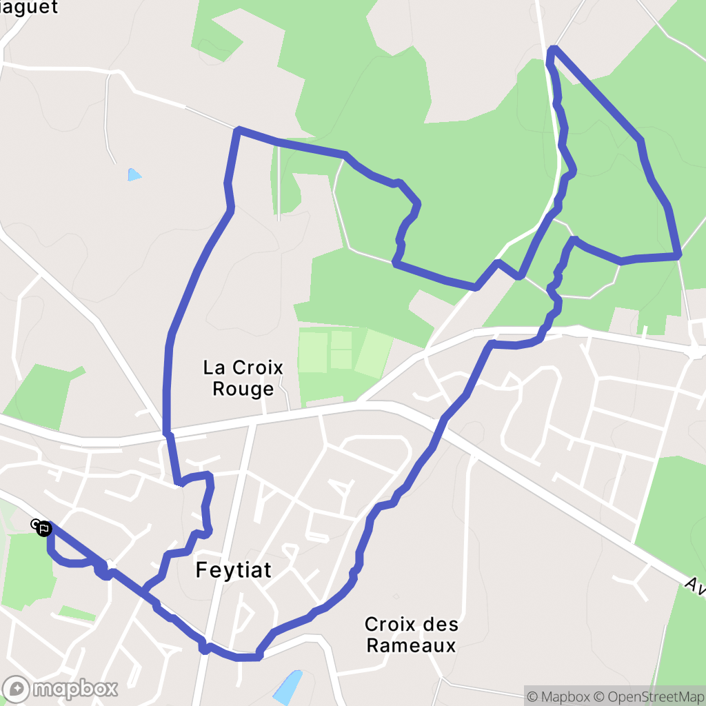 Feytiat : carte du parcours de randonnée - France