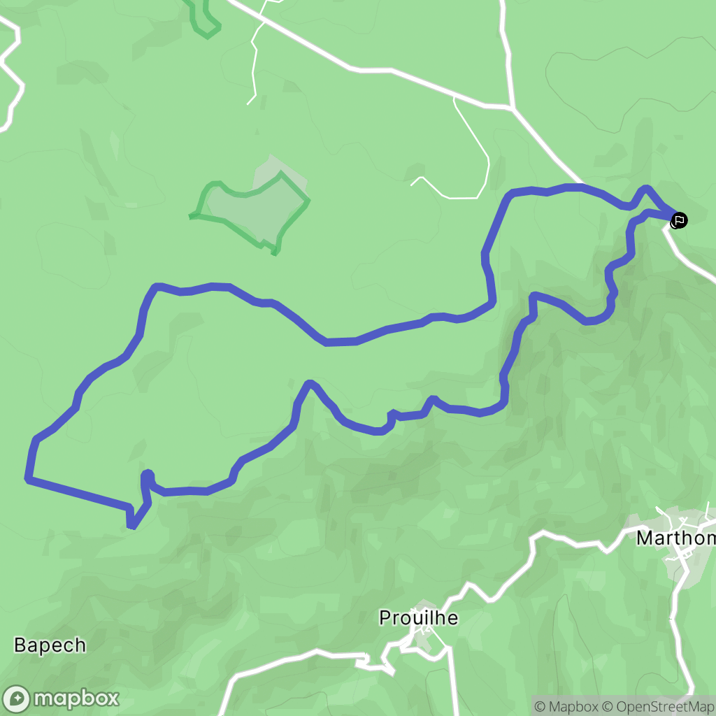 Courniou : carte du parcours de randonnée - France