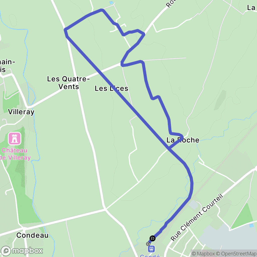 Condé-sur-Huisne : carte du parcours de randonnée - France