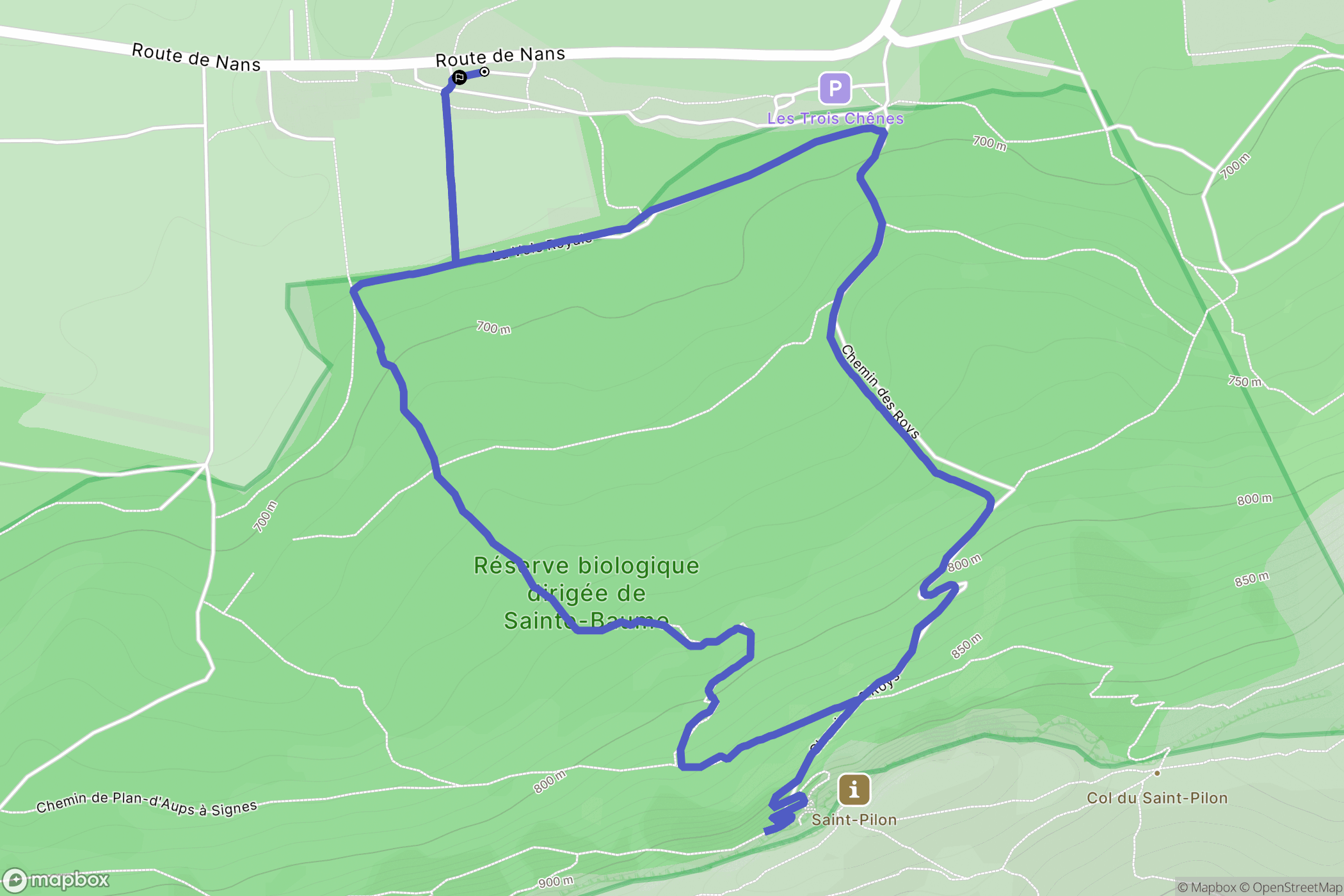 Plan d'Aups Sainte Baume: routekaart voor buitenactiviteiten - France
