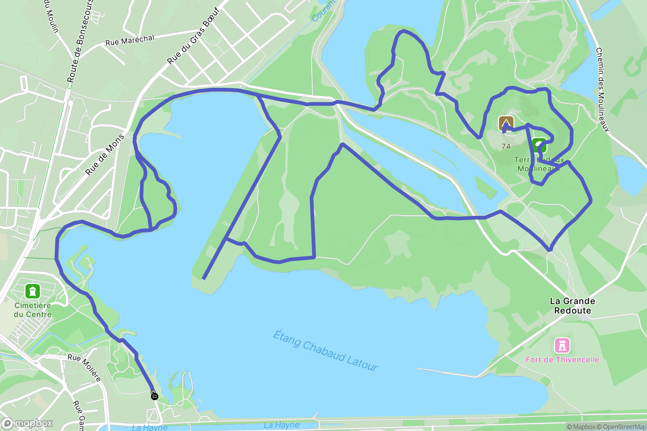 Condé-sur-l'Escaut : carte du parcours de randonnée - France