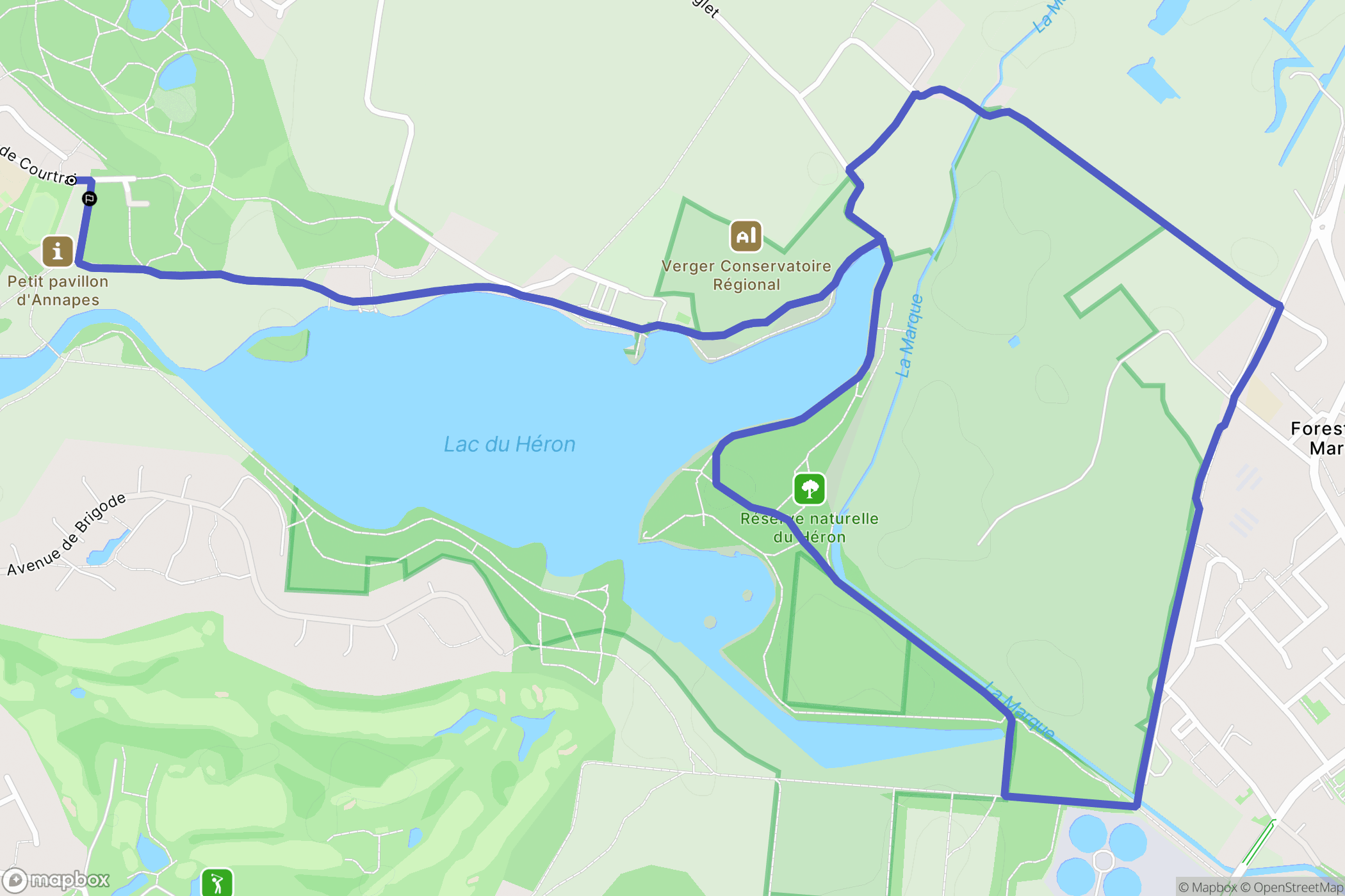 Villeneuve-d'Ascq : carte du parcours de randonnée - France