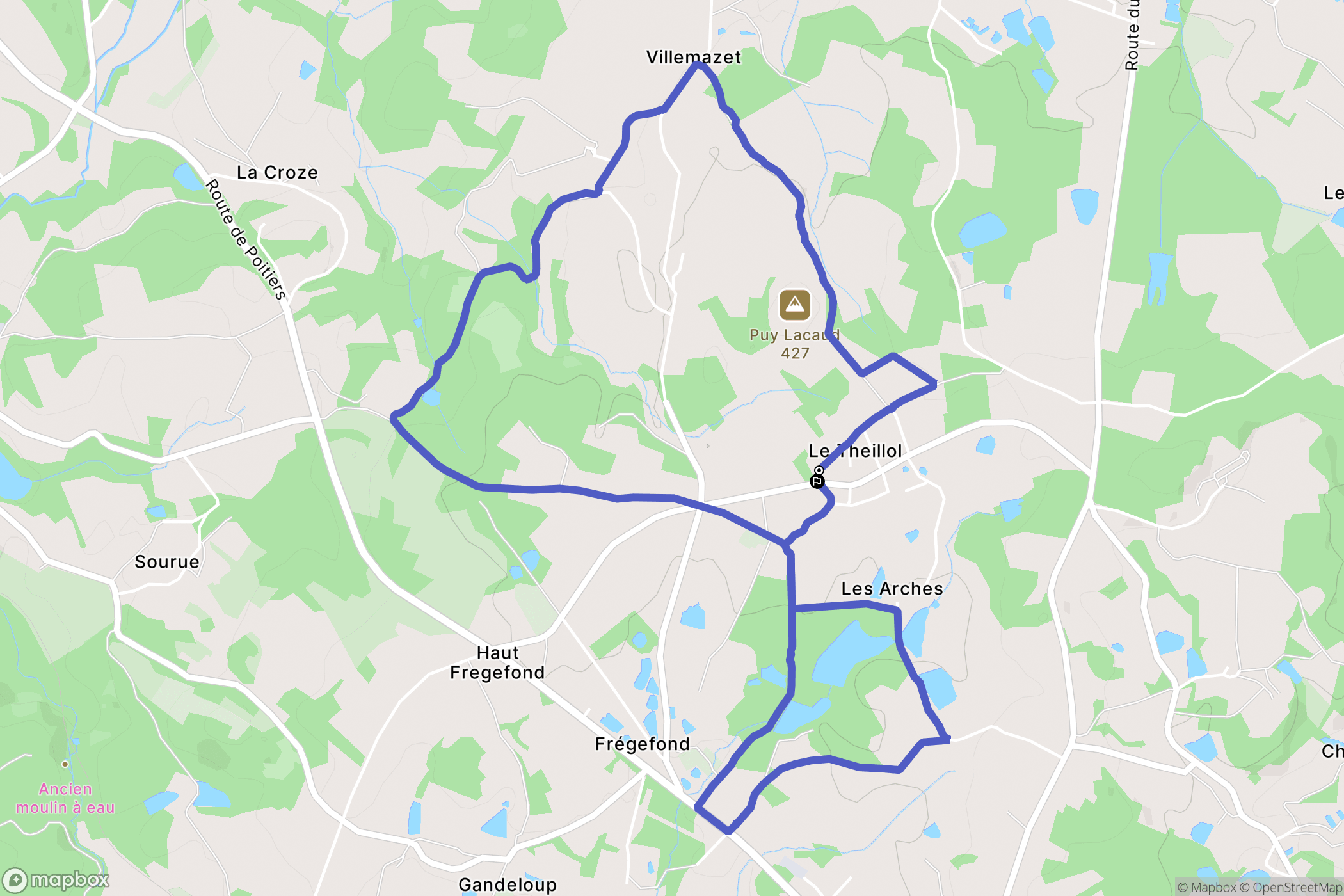 Chaptelat : carte du parcours de randonnée - France