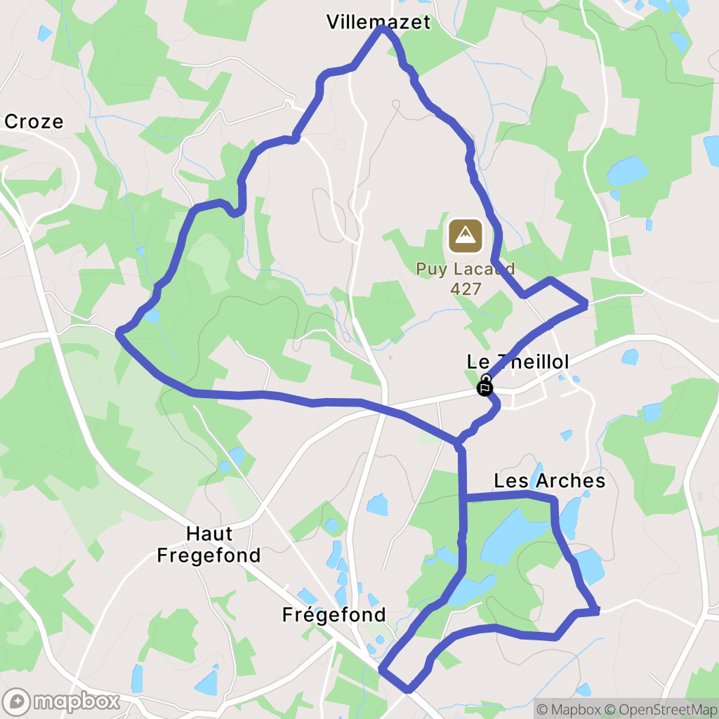 Chaptelat : carte du parcours de randonnée - France