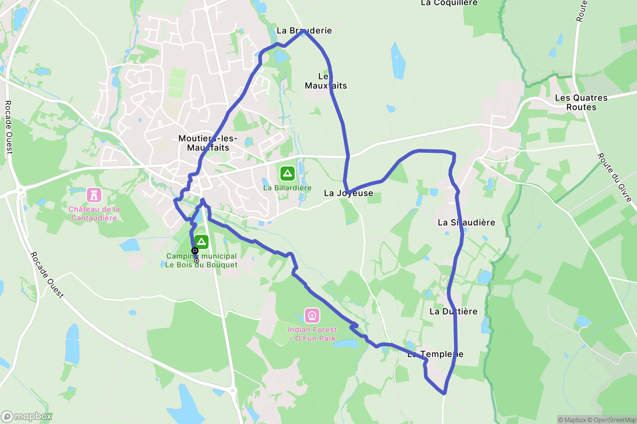 Moutiers-les-Mauxfaits : carte du parcours de randonnée - France