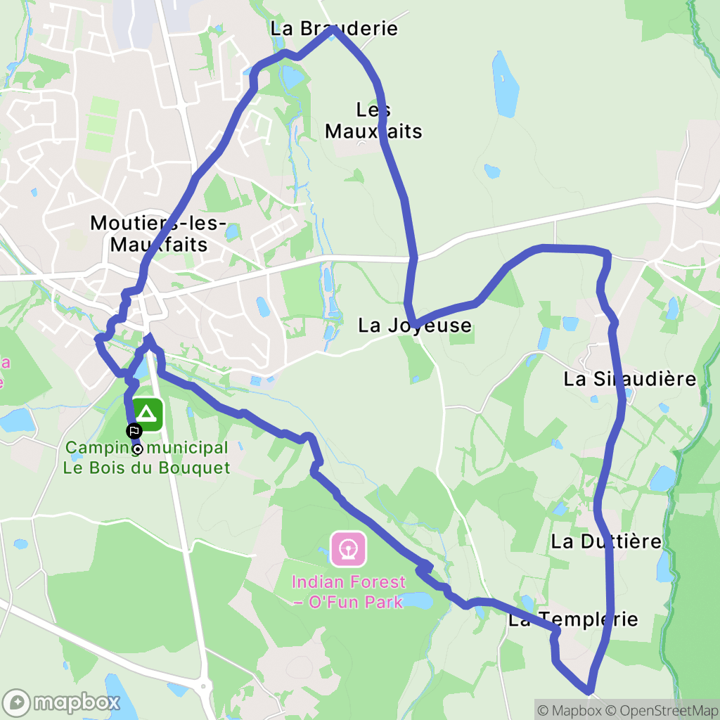 Moutiers-les-Mauxfaits : carte du parcours de randonnée - France
