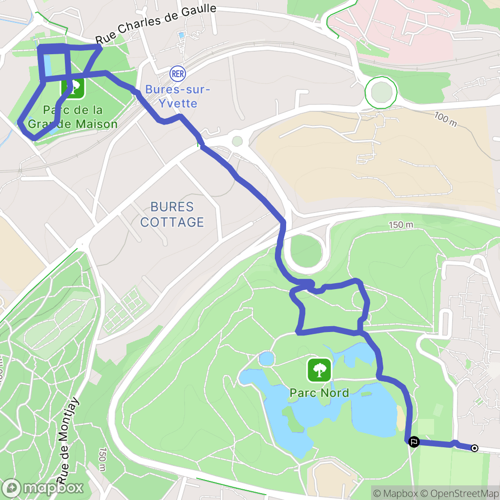 Les Ulis : carte du parcours de randonnée - France