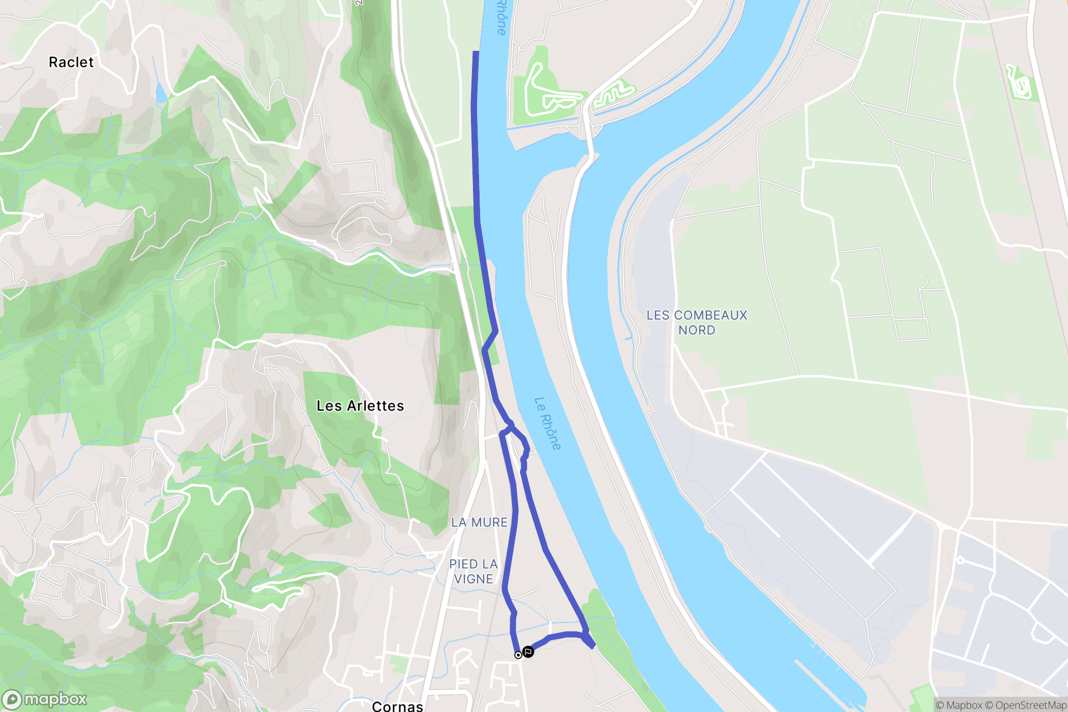 Cornas : carte du parcours de randonnée - France