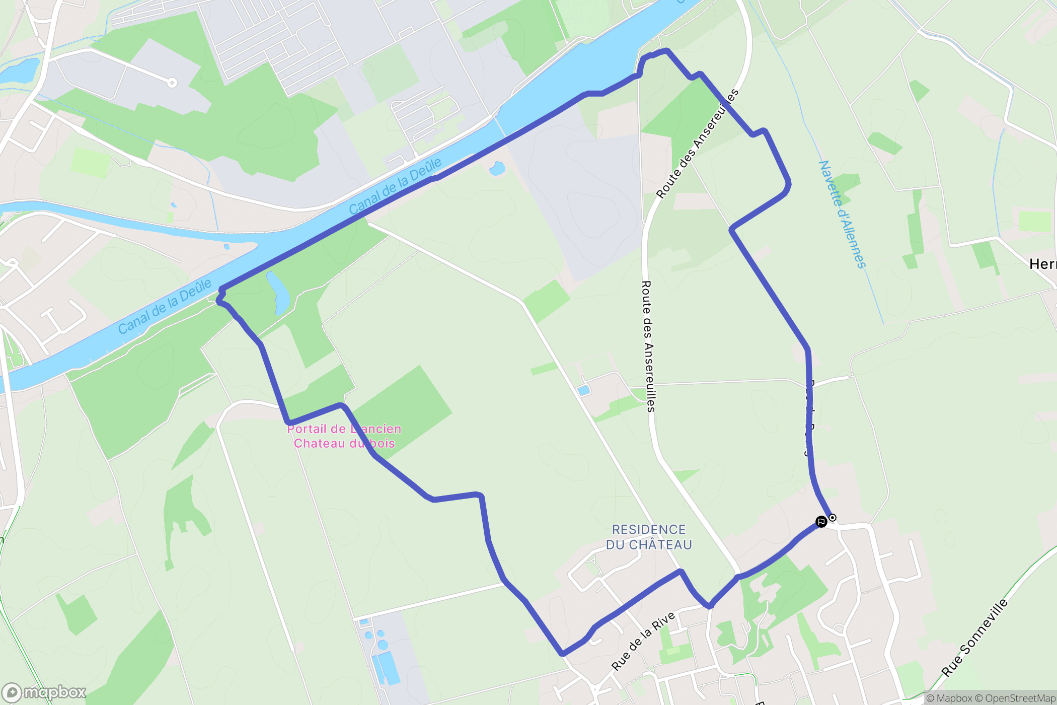 Allennes-les-Marais : carte du parcours de randonnée - France
