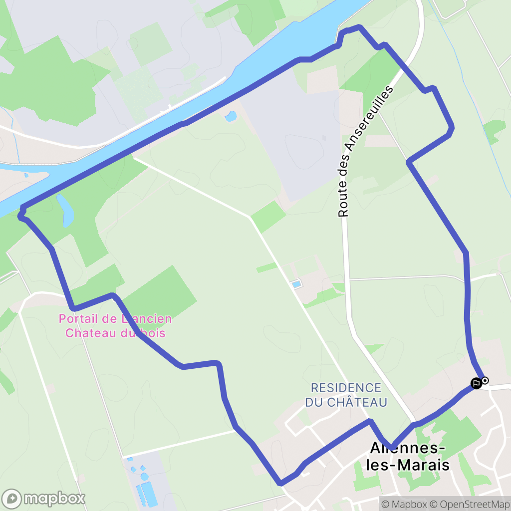 Allennes-les-Marais : carte du parcours de randonnée - France