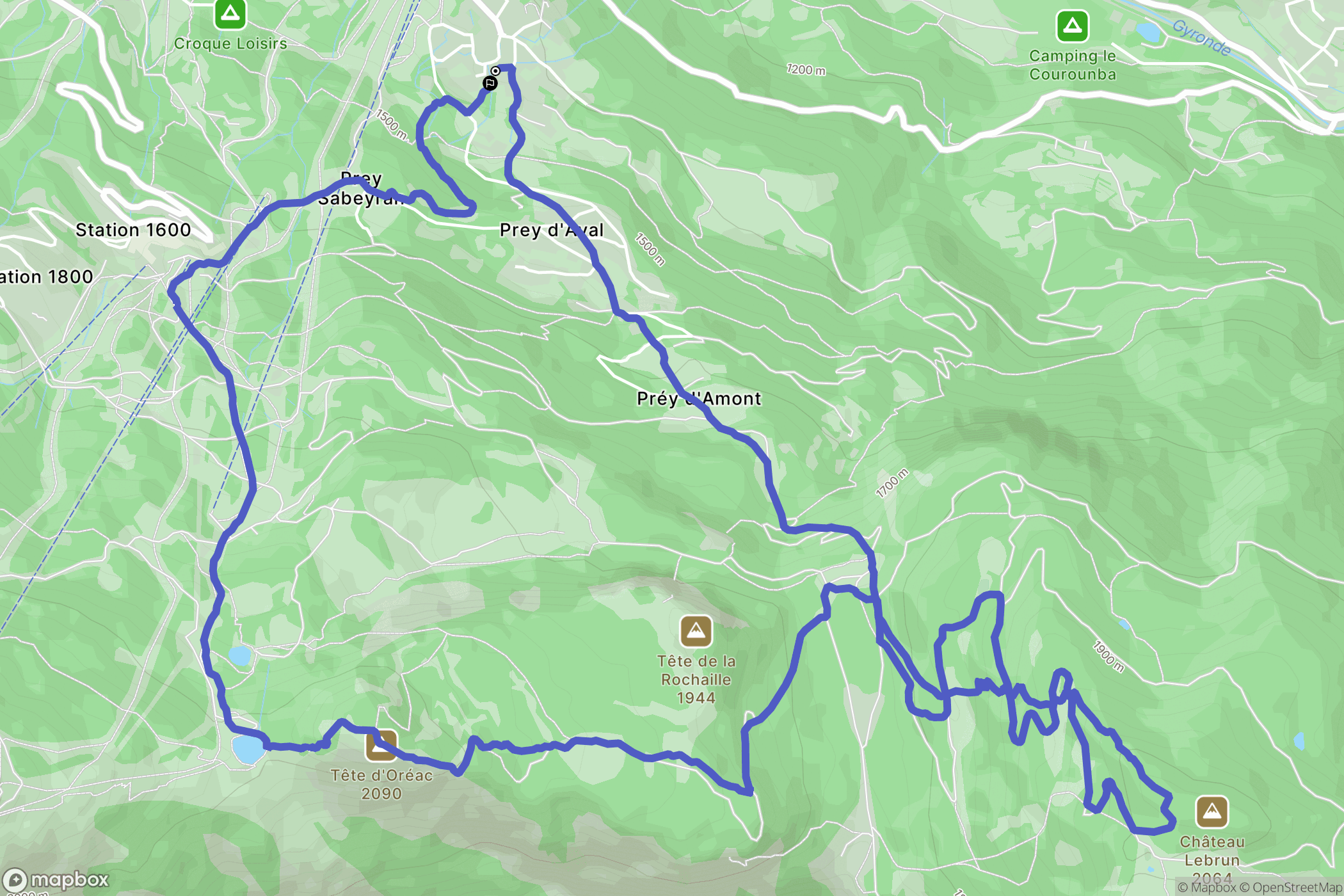 Puy-Saint-Vincent : carte du parcours de randonnée - France