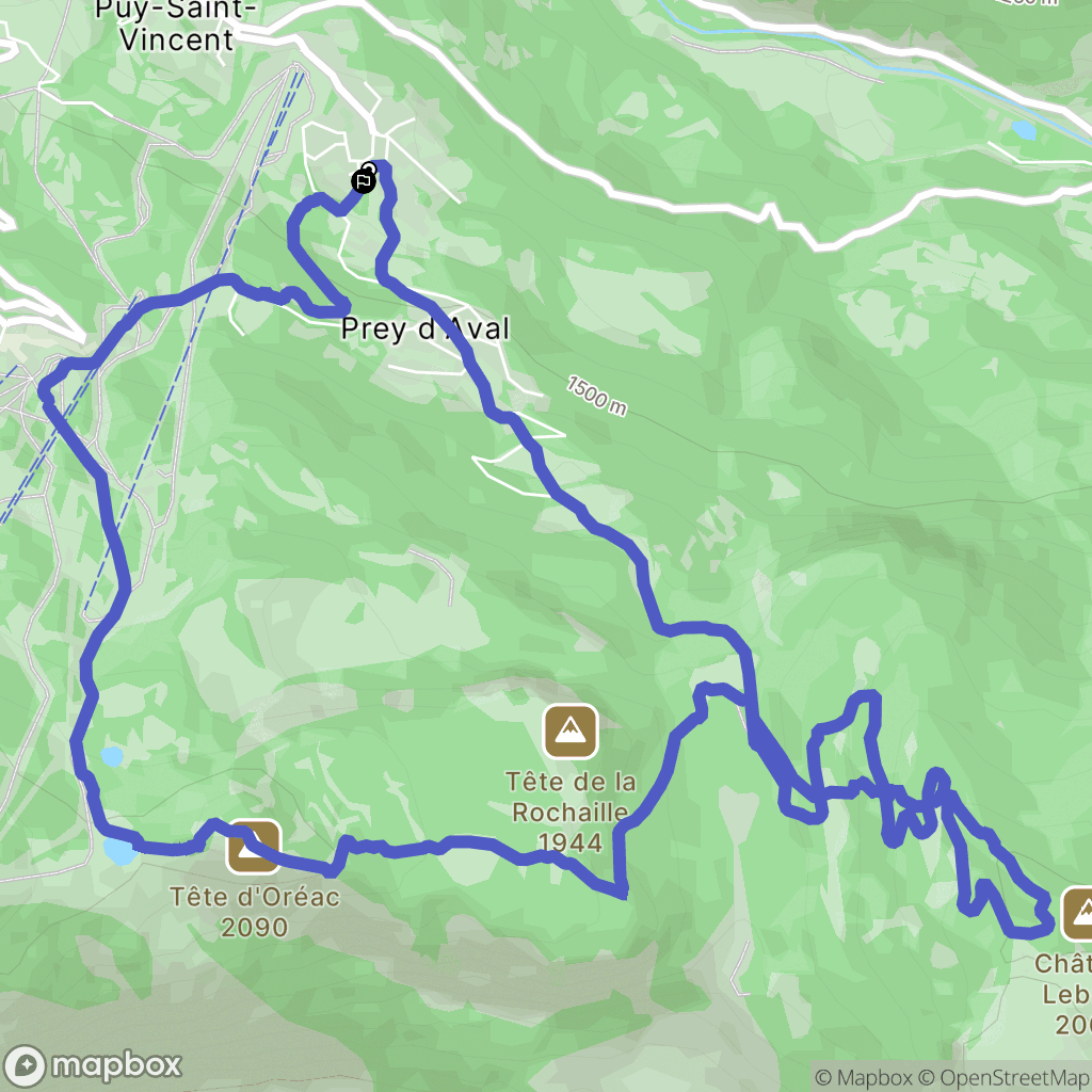 Puy-Saint-Vincent : carte du parcours de randonnée - France
