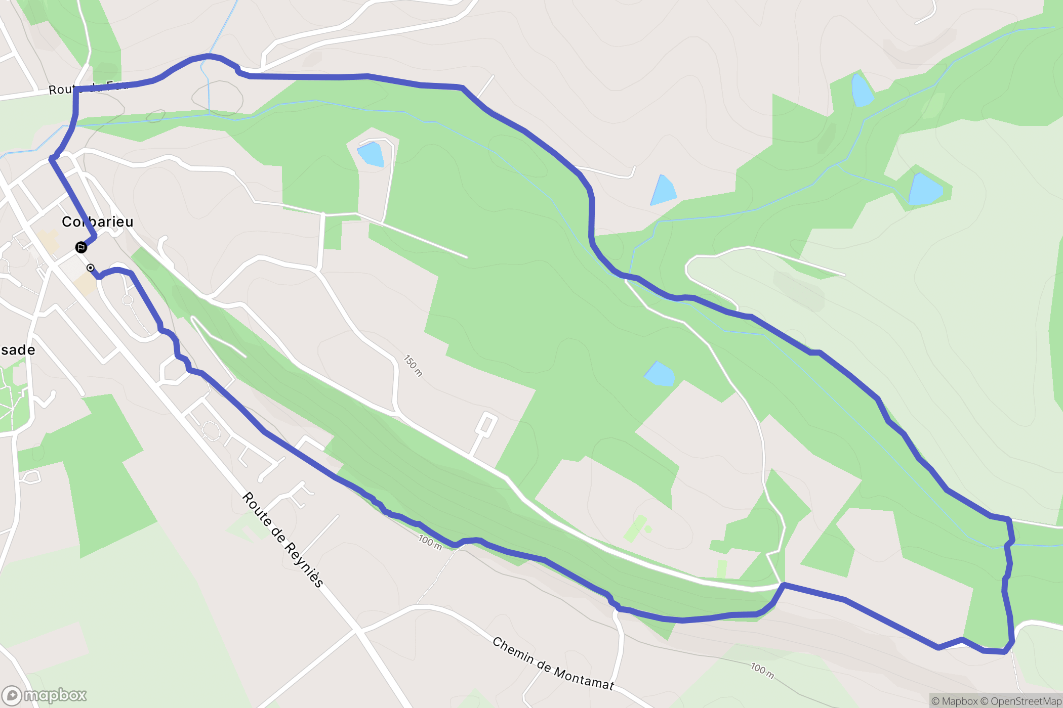 Corbarieu : carte du parcours de randonnée - France