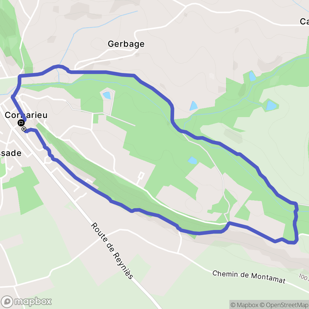 Corbarieu : carte du parcours de randonnée - France