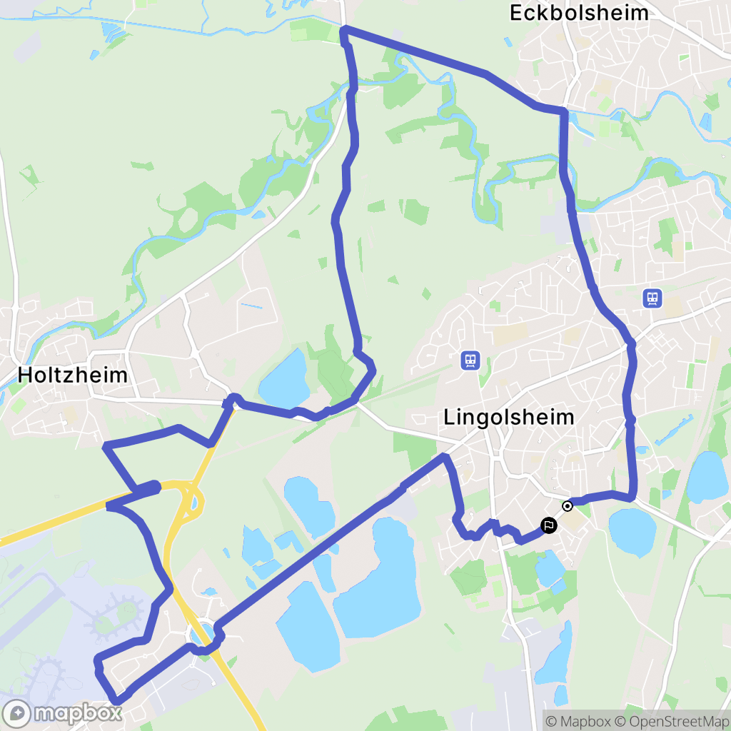 Lingolsheim : carte du parcours de randonnée - France