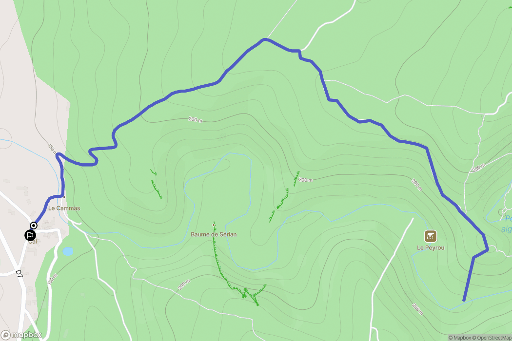 Navacelles : carte du parcours de randonnée - France